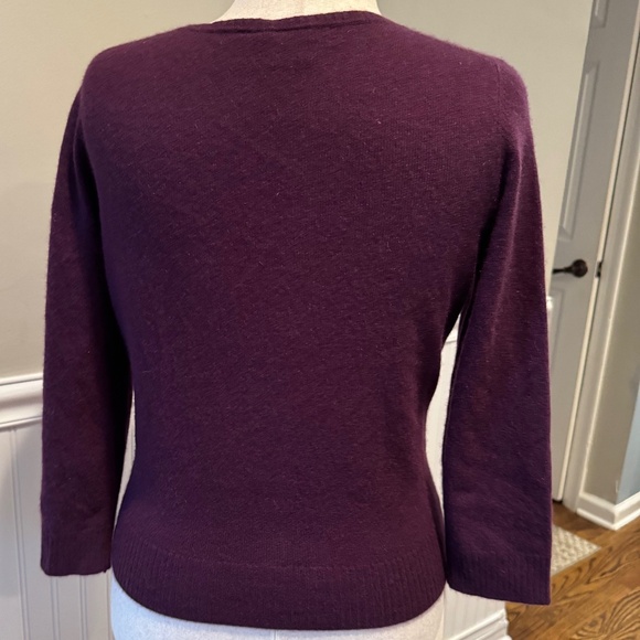 Deep Burgundy Women's cashmere cardigan - Picture 4 of 5